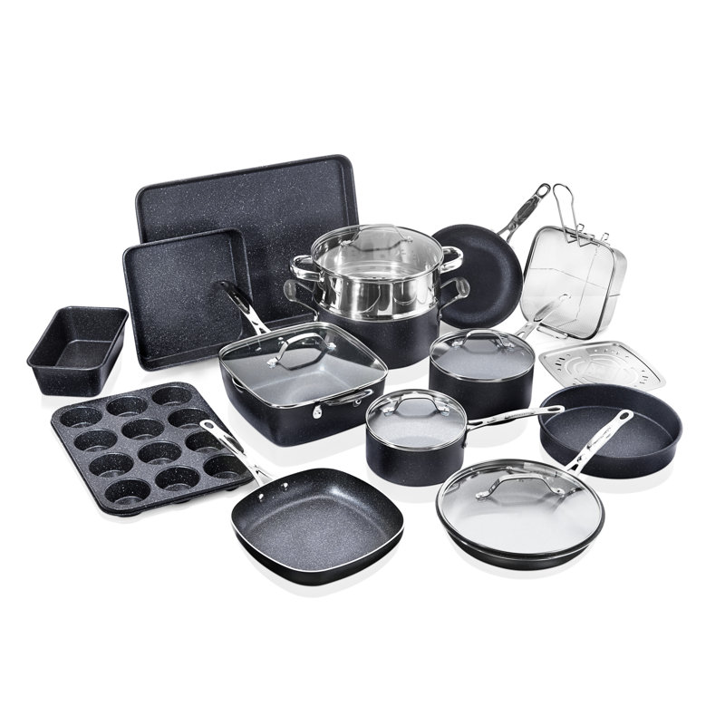 GraniteStone Granite Stone 20 Pieces Aluminum Non Stick Cookware Set
